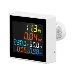 Contor digital multifuncțional: Voltmetru, Ampermetru, Frecvență (Hz), Tensiune, Curent, Consum energie (kWh), 230V
